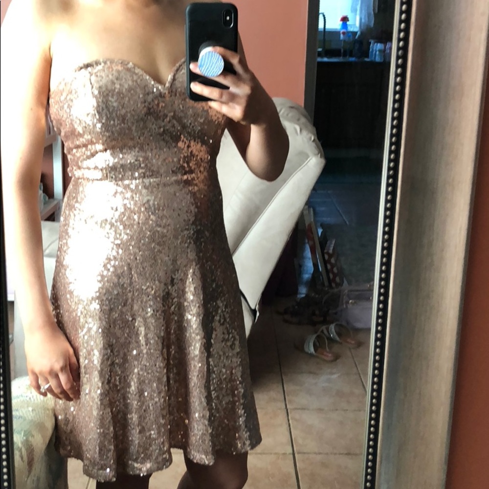Strapless Sequin Dress